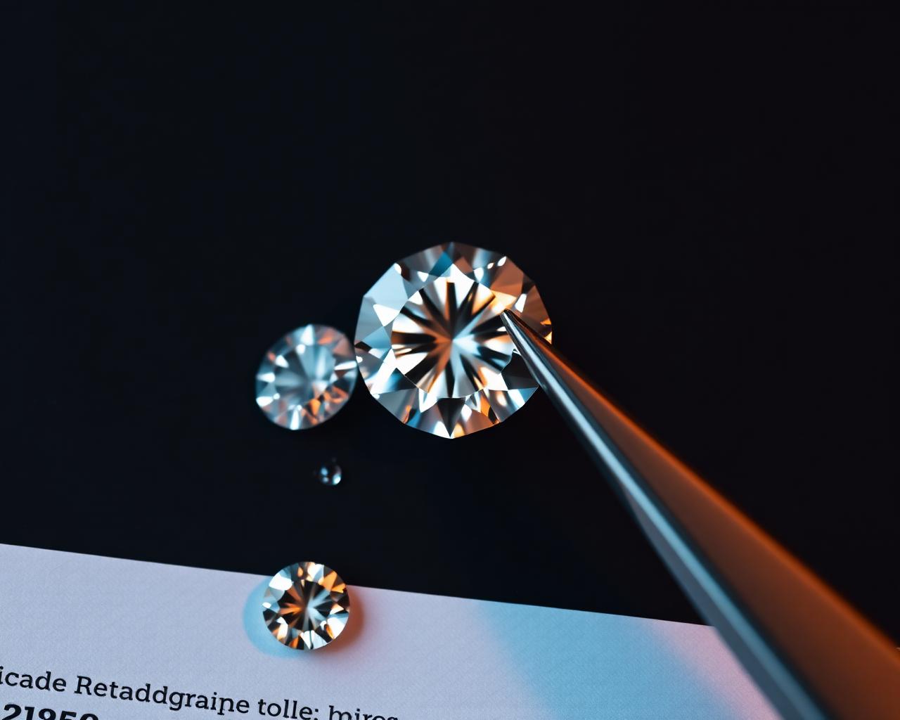 Diamantcertifikat med lösa diamanter